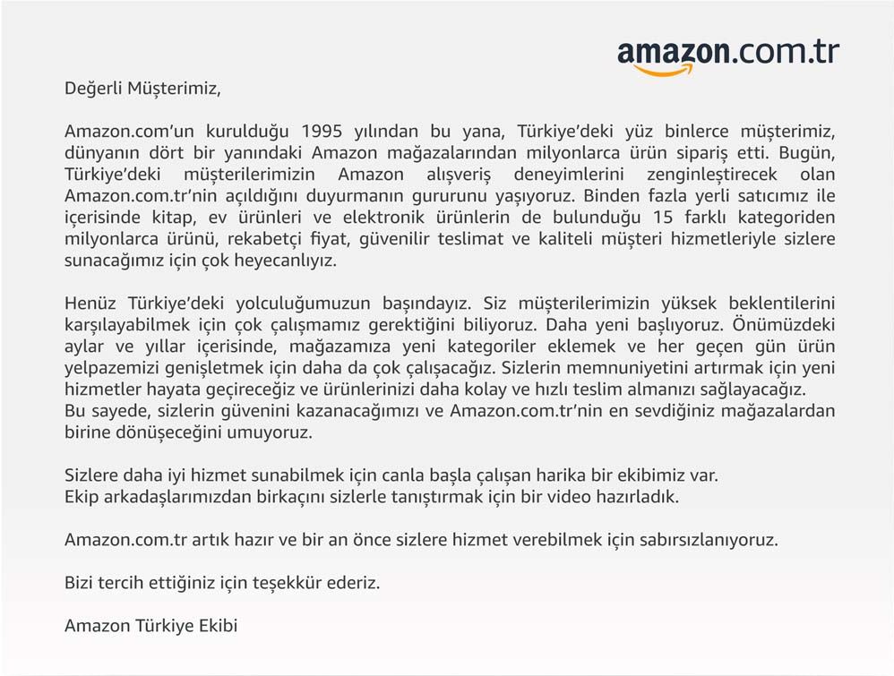 Amazan Türkiye www.amazon.com.tr adresi ile açıldı